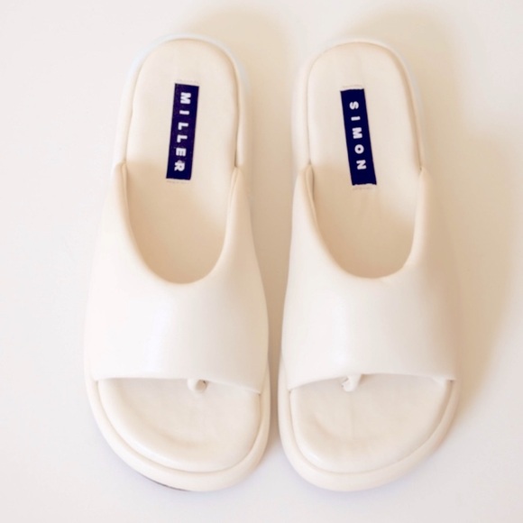 SIMON MILLER Taffy Puffy Platform Slide Sandal In Macadamia Size 40, US 9.5 - Picture 2 of 11